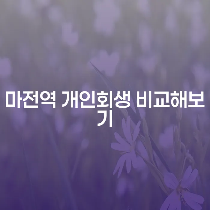 마전역 개인회생 비교해보기